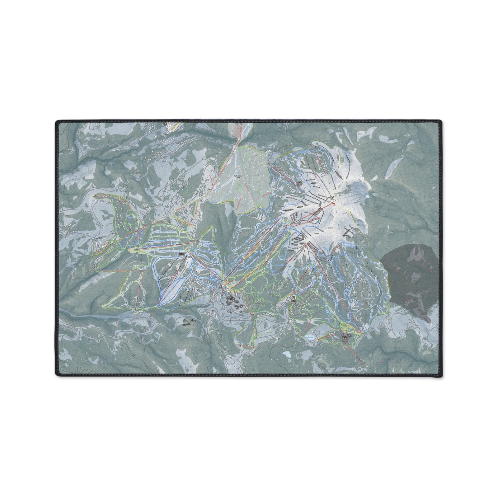 Big Sky, Montana Ski Resort Map Heavy Duty Floor Mat