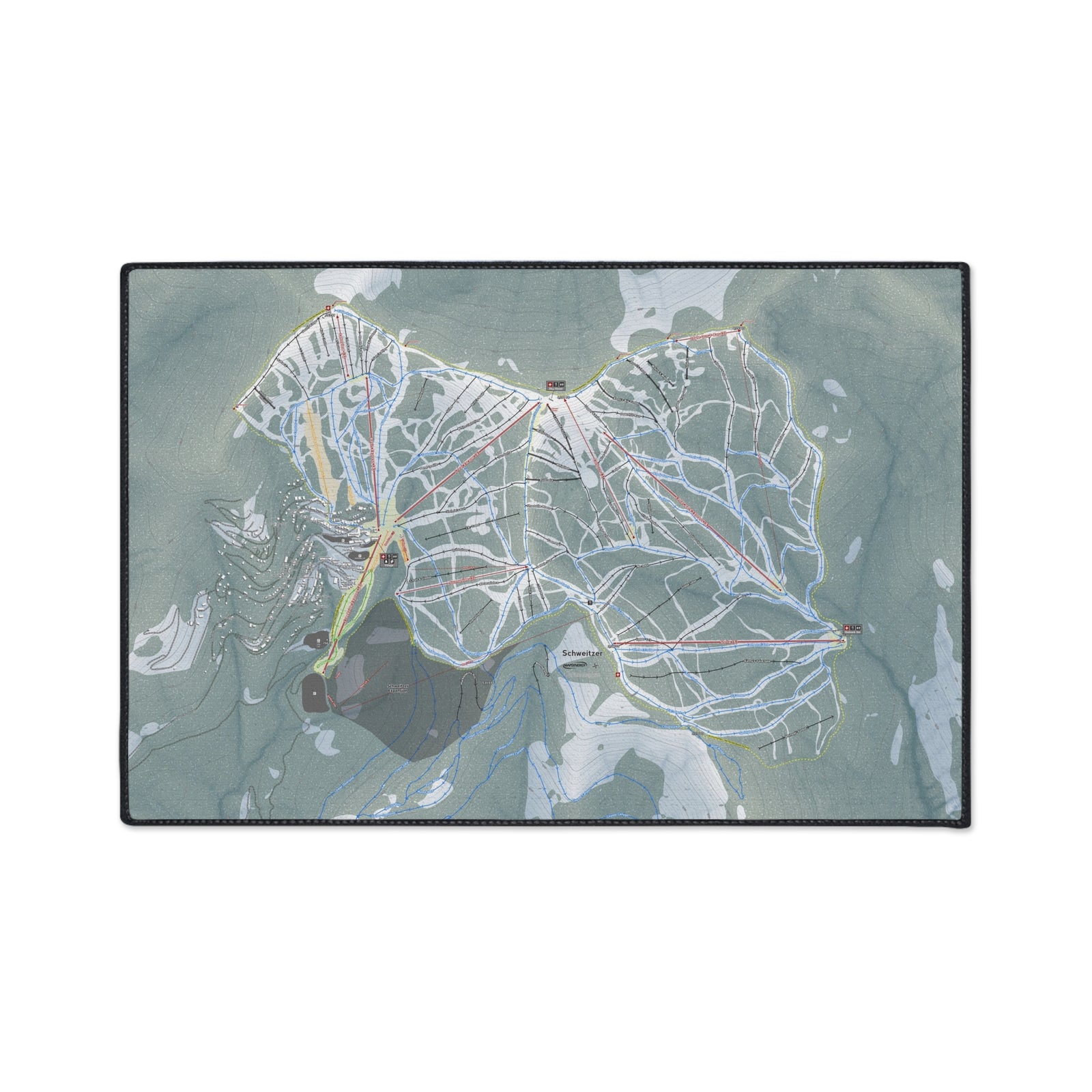 Schweitzer, Idaho Ski Resort Map Heavy Duty Floor Mat