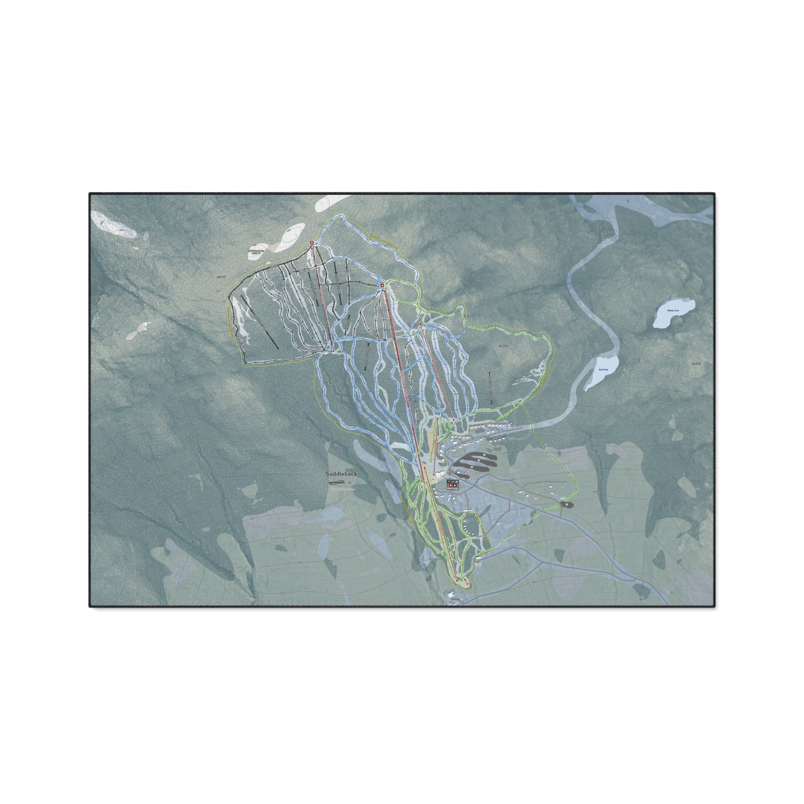 Saddleback Mountain, Maine Ski Resort Map Heavy Duty Floor Mat