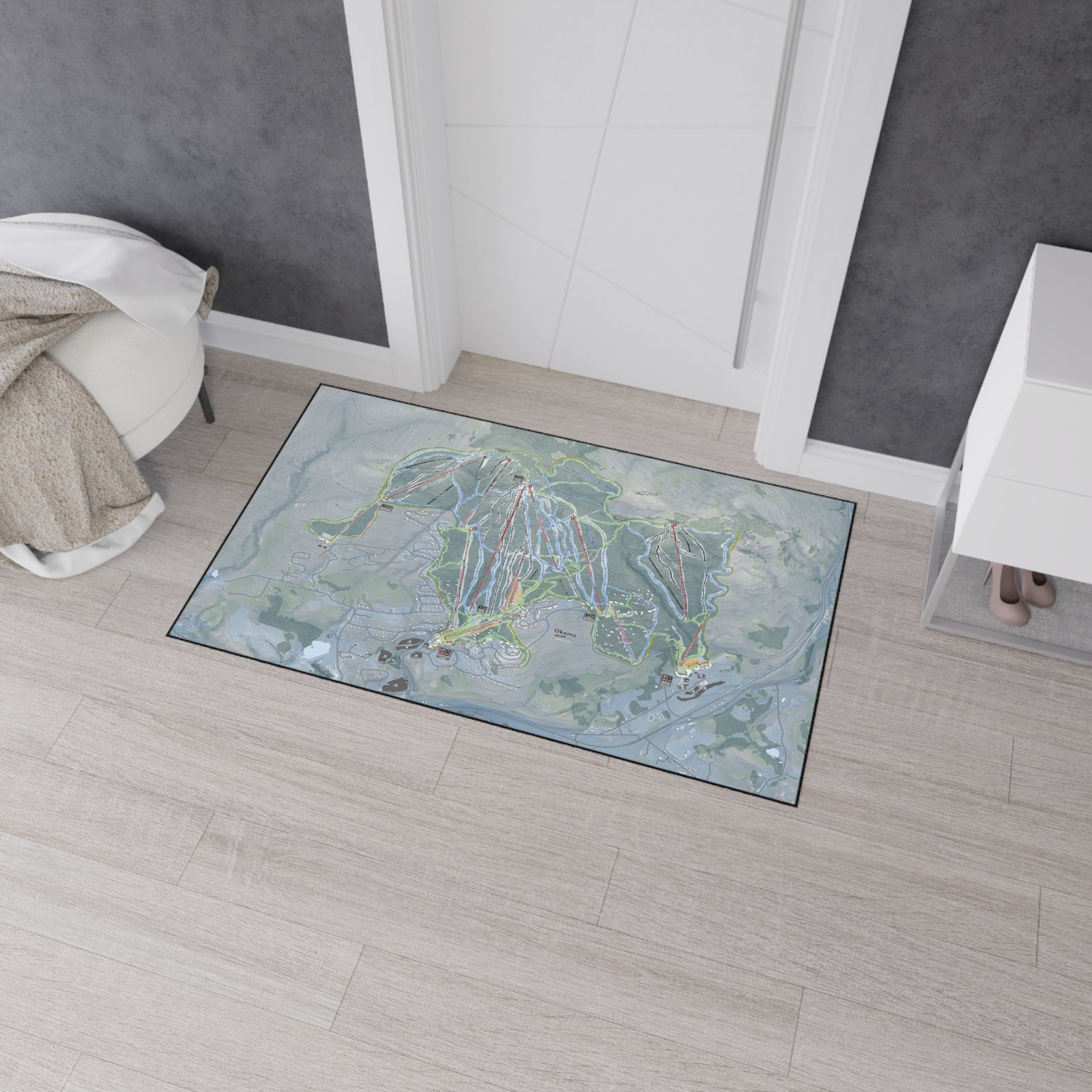 Okemo Mountain, Vermont Ski Resort Map Heavy Duty Floor Mat