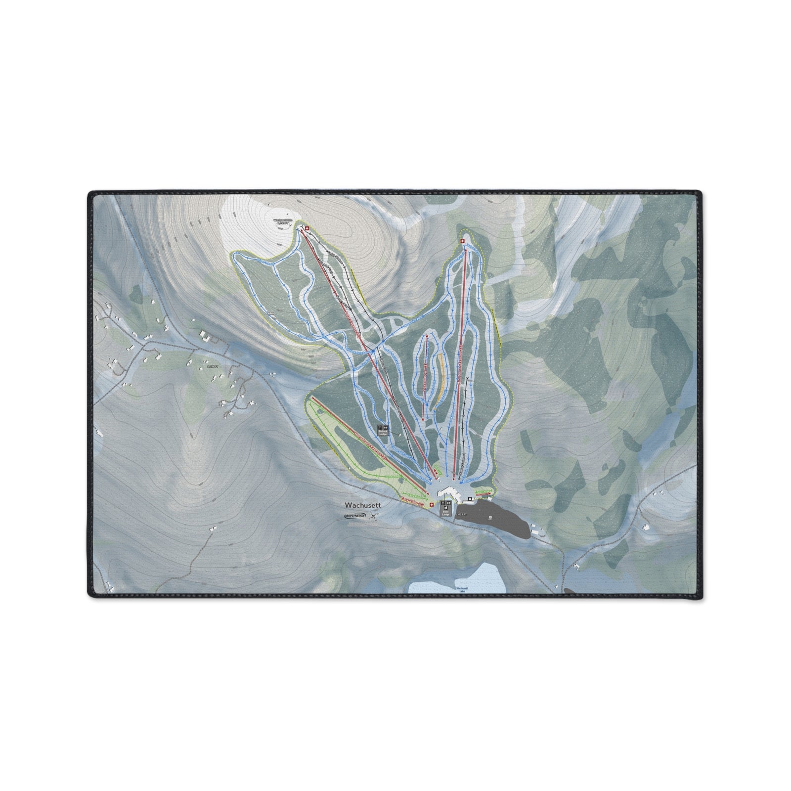 Wachusett Mountain, Massachusetts Ski Resort Map Heavy Duty Floor Mat