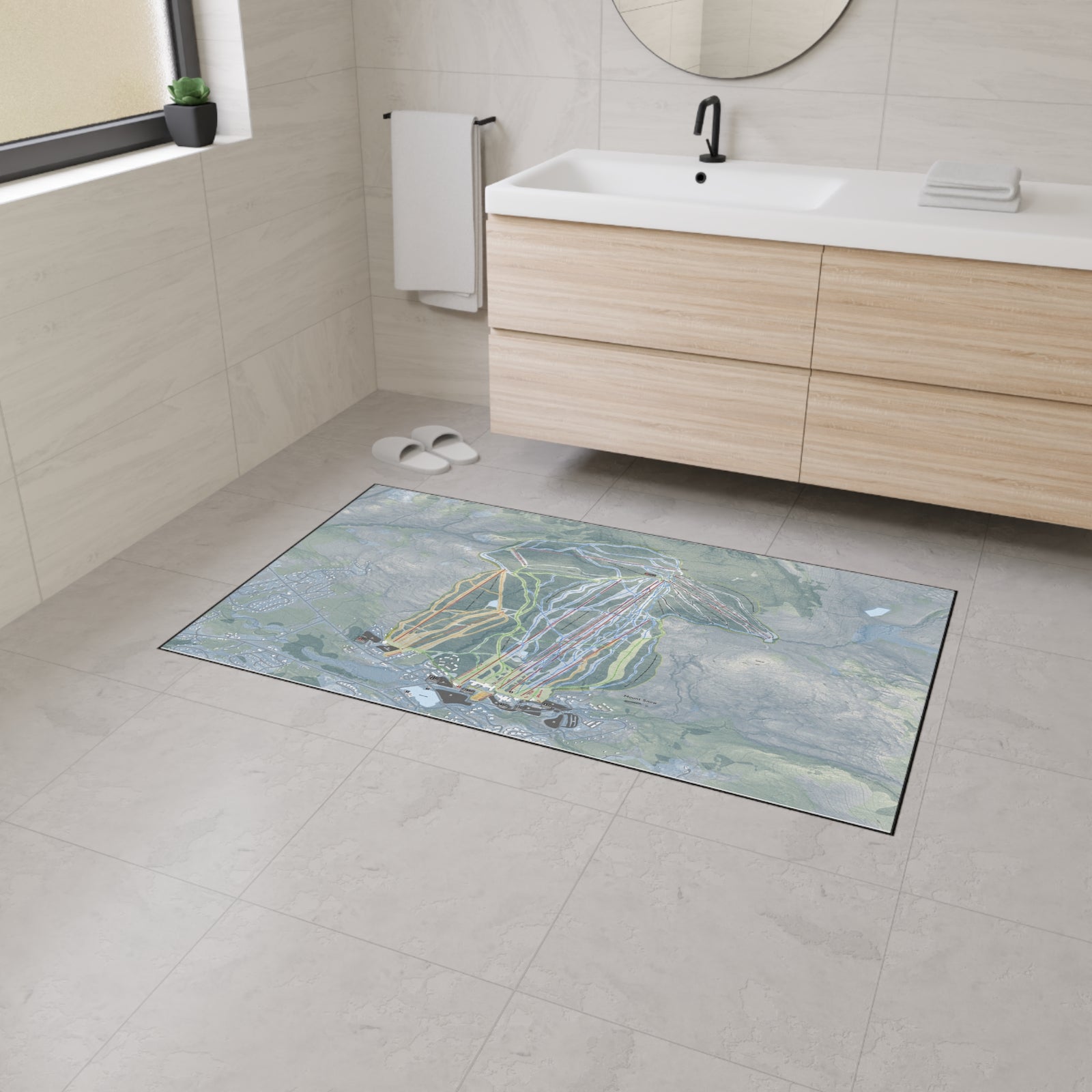 Mount Snow, Vermont Ski Resort Map Heavy Duty Floor Mat