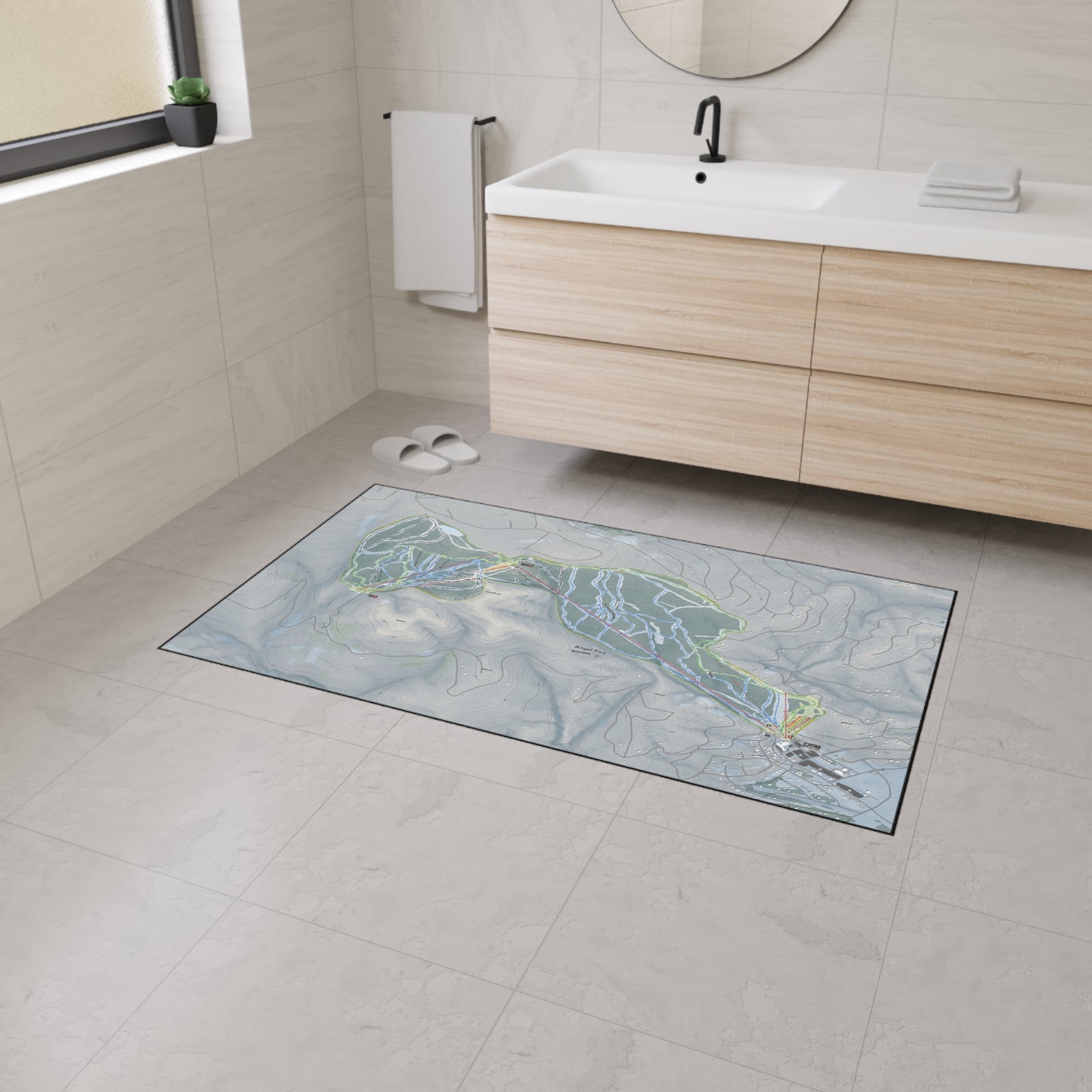 Angel Fire, New Mexico Ski Resort Map Heavy Duty Floor Mat