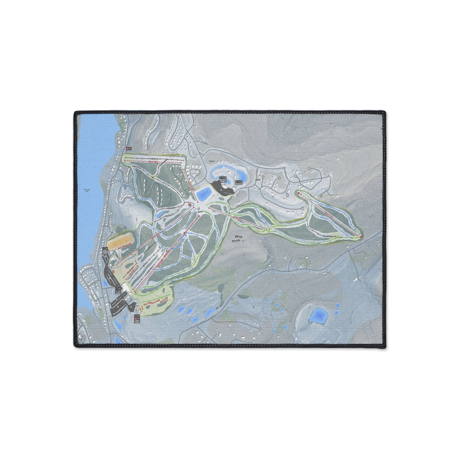 Wisp, Maryland Ski Resort Map Heavy Duty Floor Mat