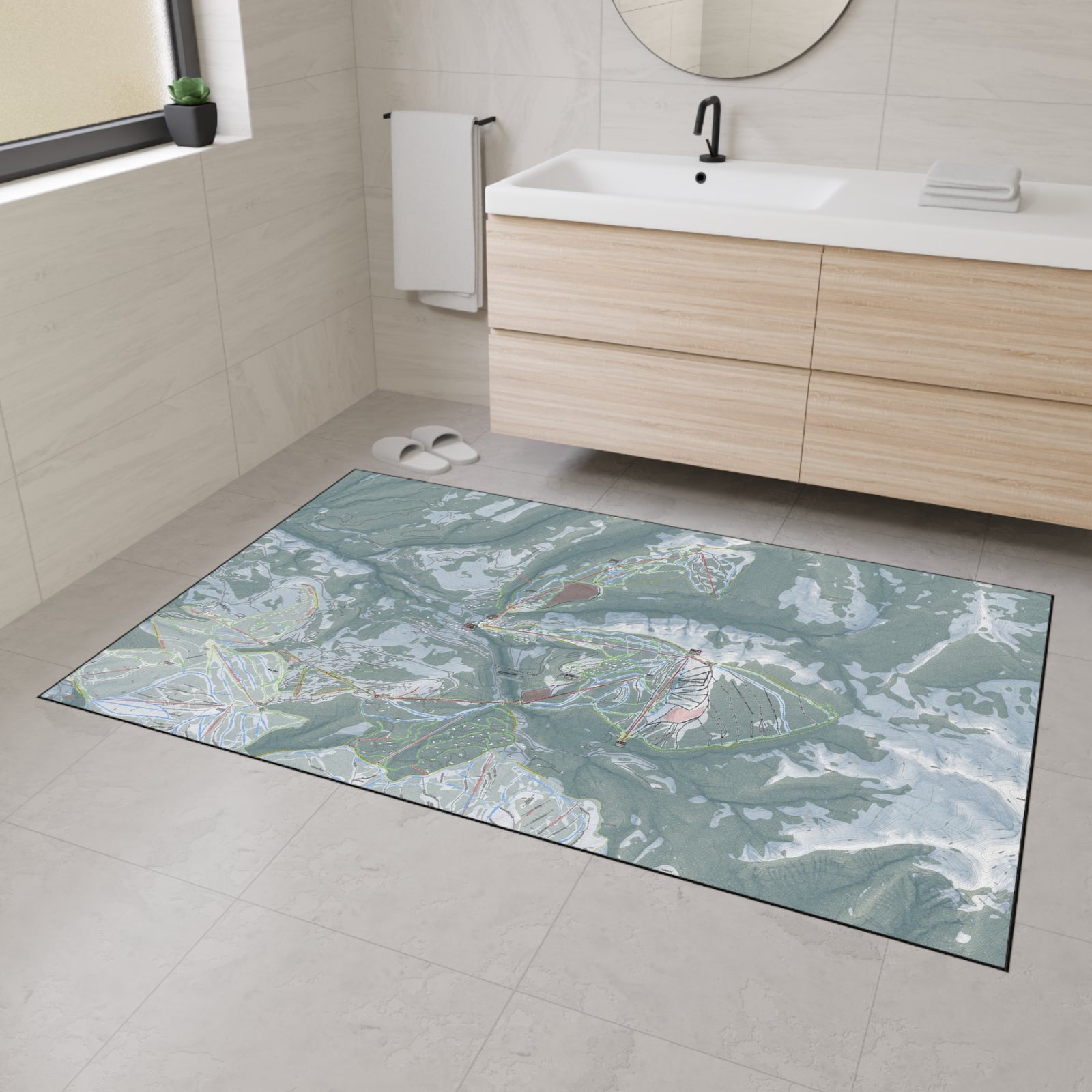 Yellowstone Club, Montana Ski Resort Map Heavy Duty Floor Mat