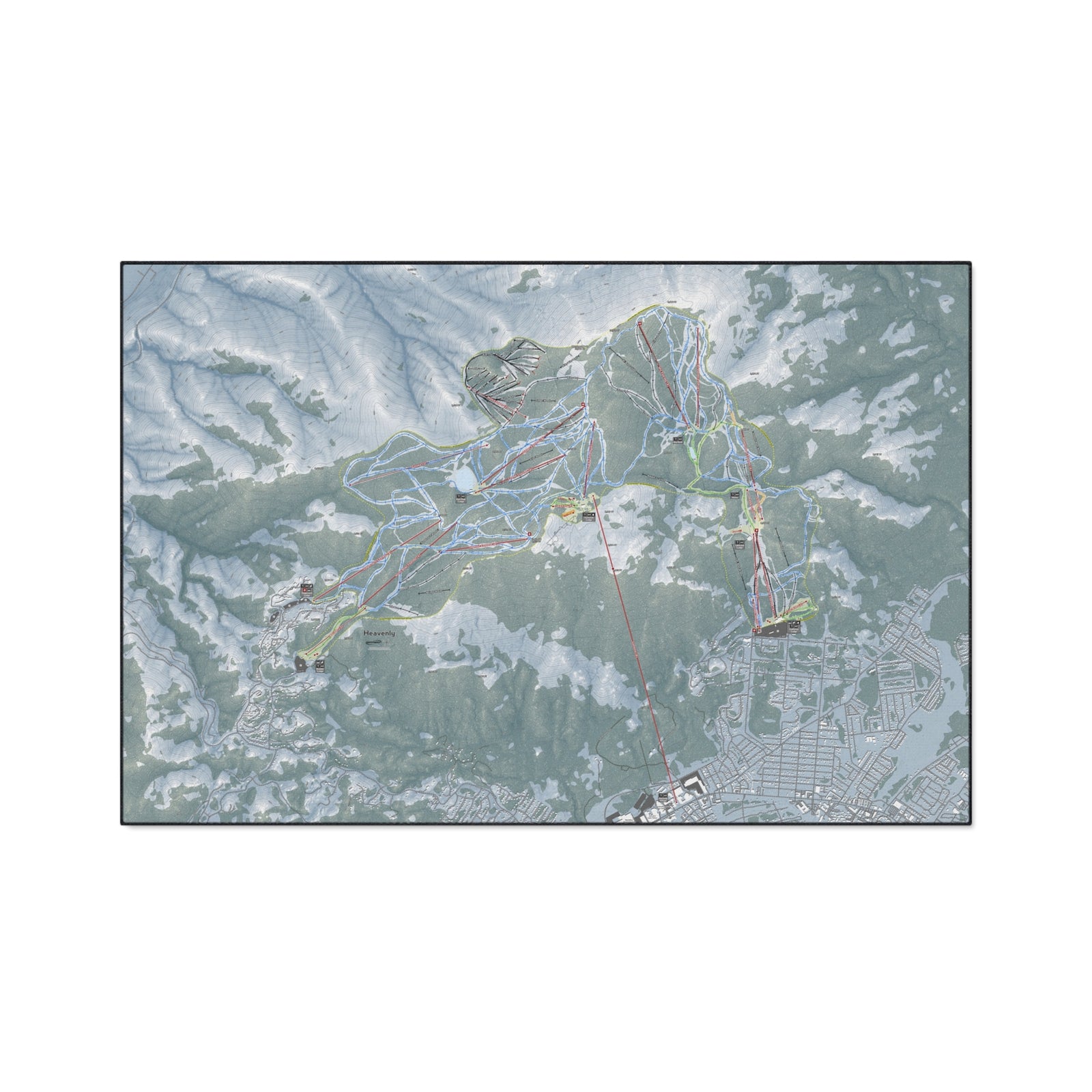Heavenly, Nevada Ski Resort Map Heavy Duty Floor Mat