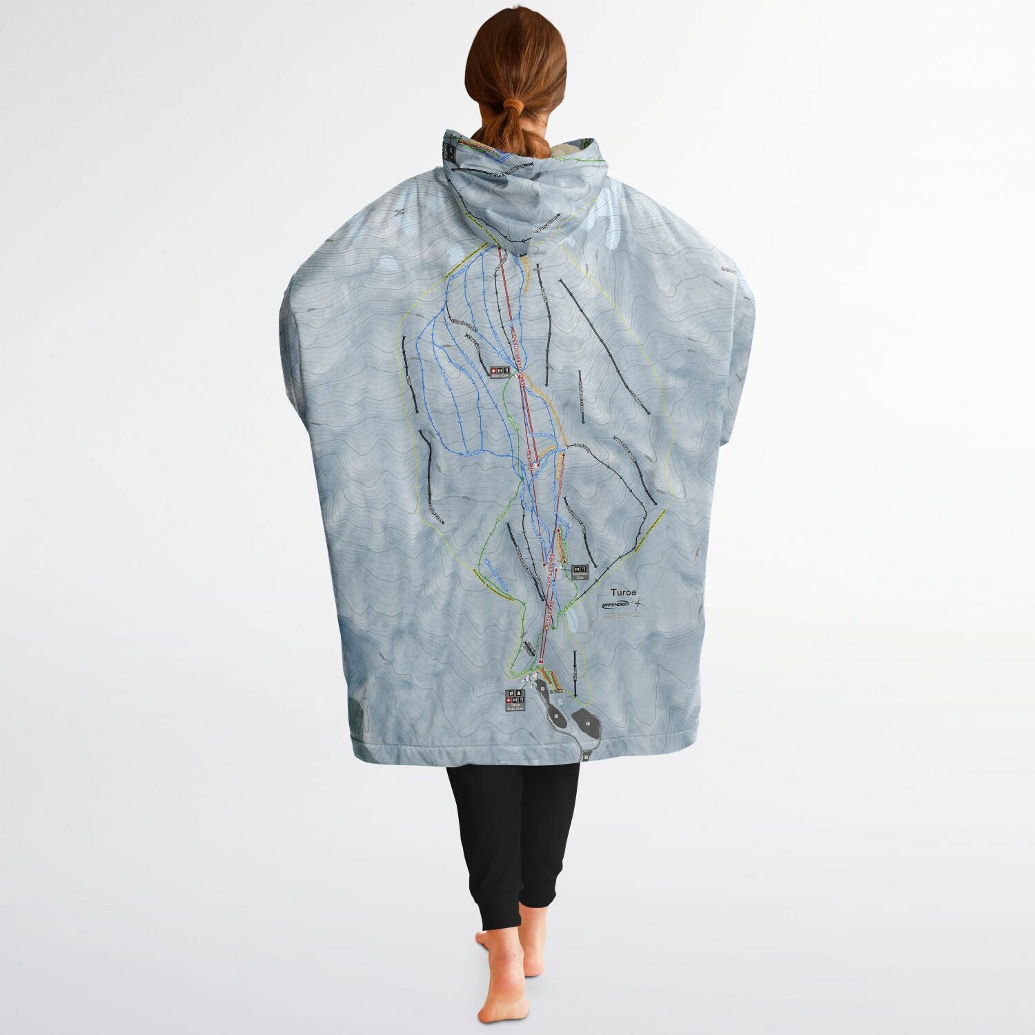 Turoa, New Zealand Ski Trail Map - Snug Hoodie