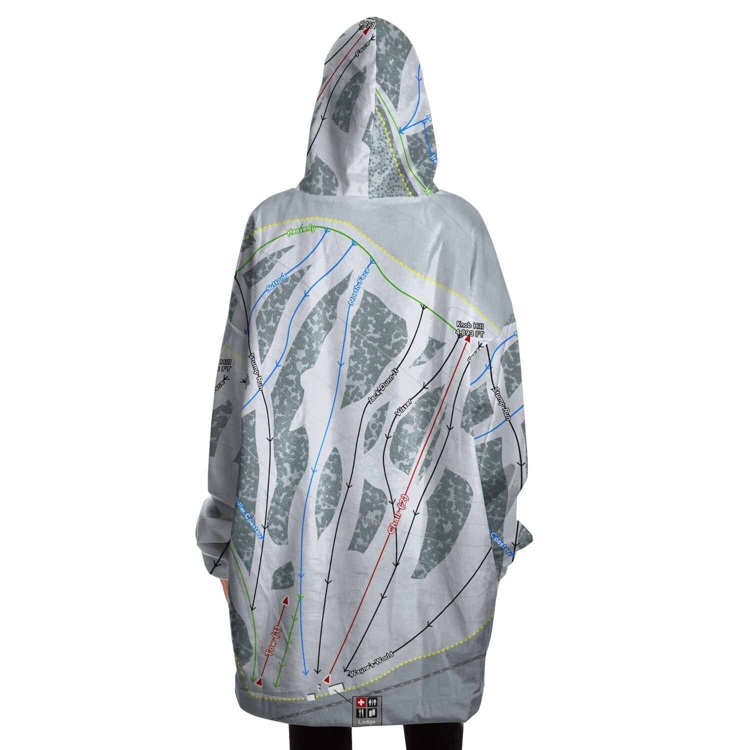 Sitz mark, Washington Ski Trail Map - Snug Hoodie - Powderaddicts