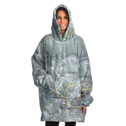 Diamond Peak, Nevada Ski Trail Map - Snug Hoodie - Powderaddicts