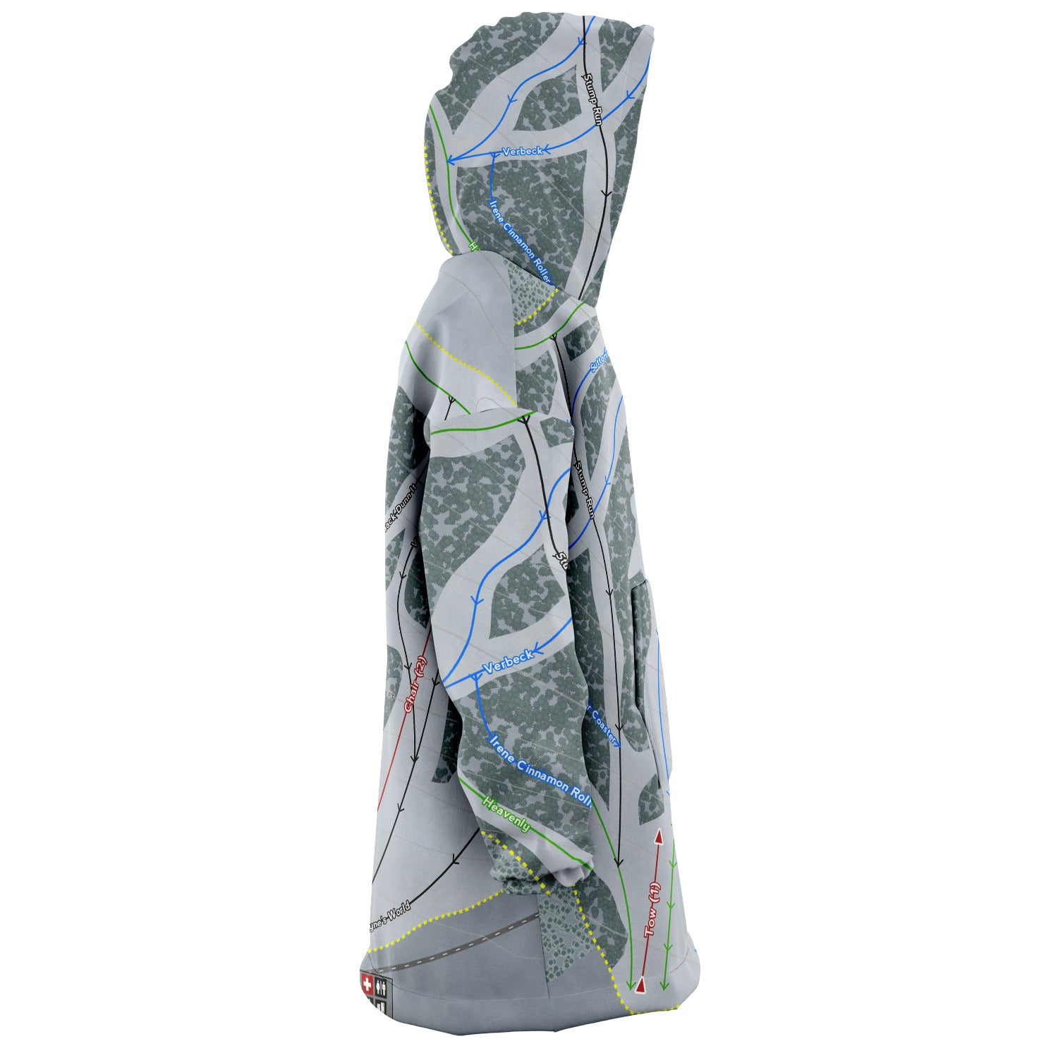 Sitz mark, Washington Ski Trail Map - Snug Hoodie - Powderaddicts