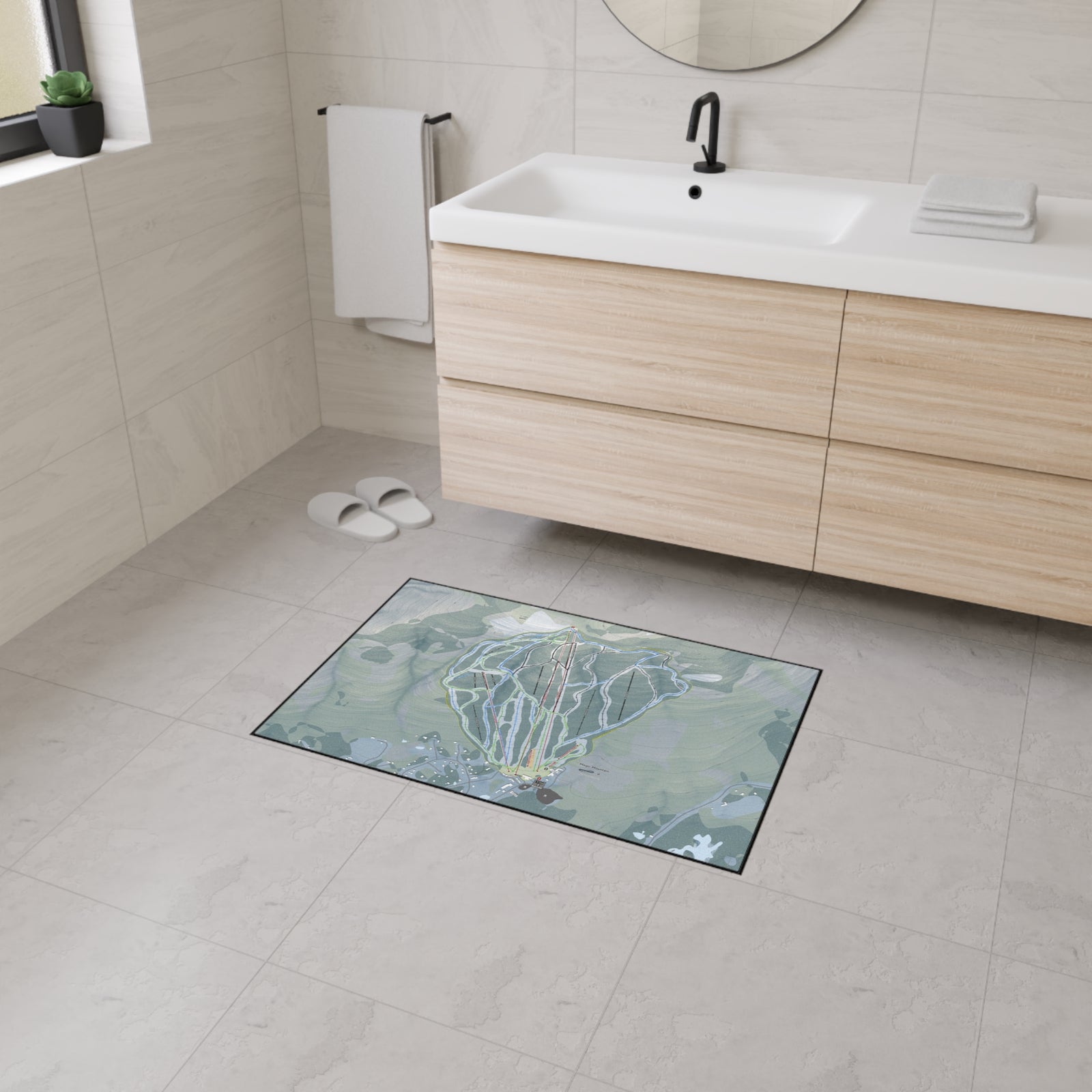 Magic Mountain, Vermont Ski Resort Map Heavy Duty Floor Mat