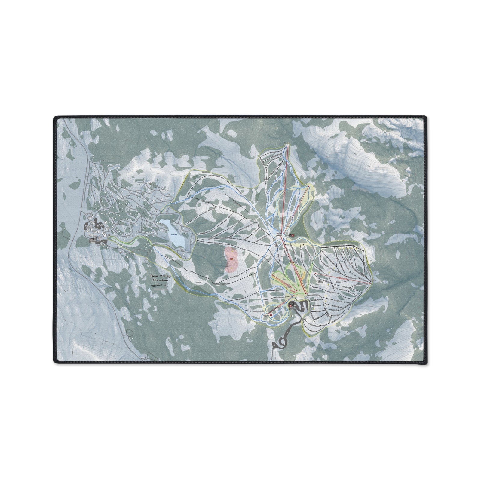 Bear Valley Mountain, California Ski Resort Map Heavy Duty Floor Mat