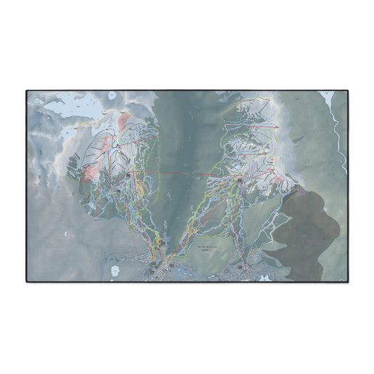 Whistler Blackcomb, British Columbia Ski Resort Map Heavy Duty Floor Mat
