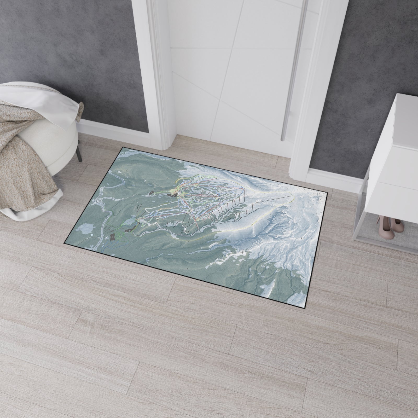 Mt Hood Meadows, Oregon Ski Resort Map Heavy Duty Floor Mat