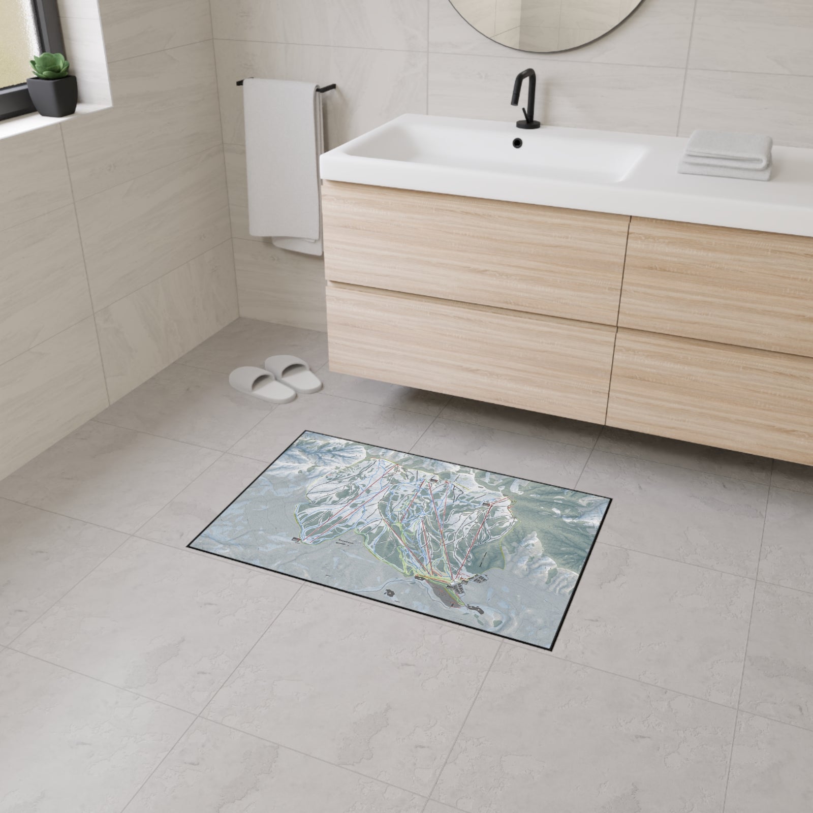 Snowbasin, Utah Ski Resort Map Heavy Duty Floor Mat