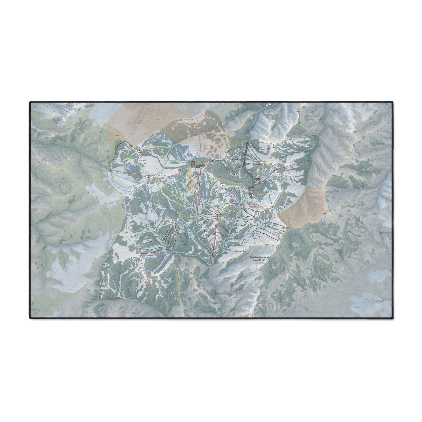 Powder Mountain, Utah Ski Resort Map Heavy Duty Floor Mat