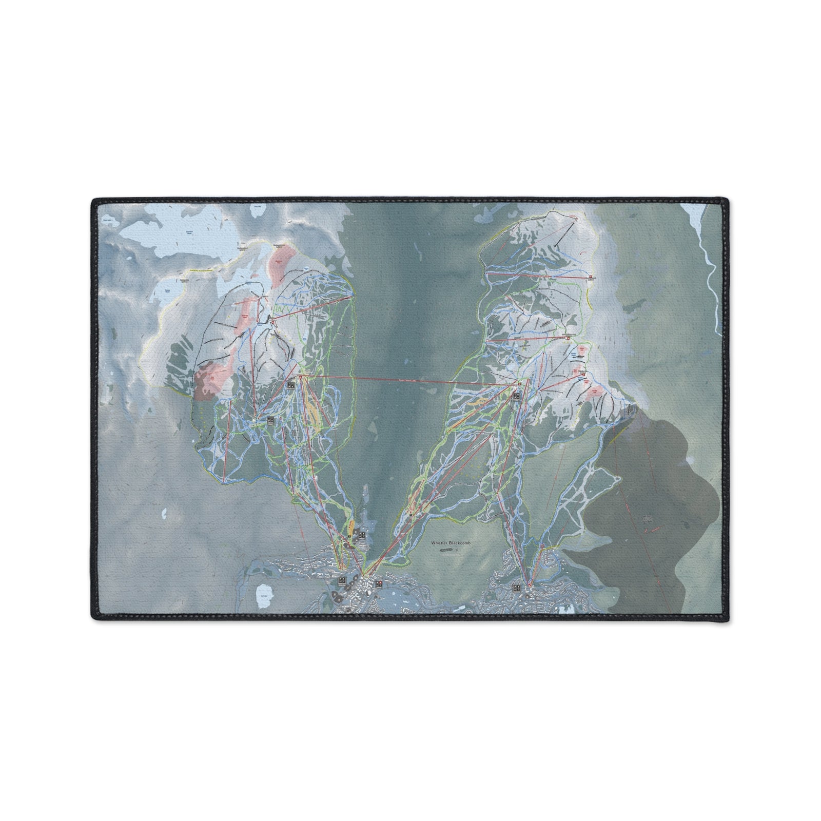 Whistler Blackcomb, British Columbia Ski Resort Map Heavy Duty Floor Mat