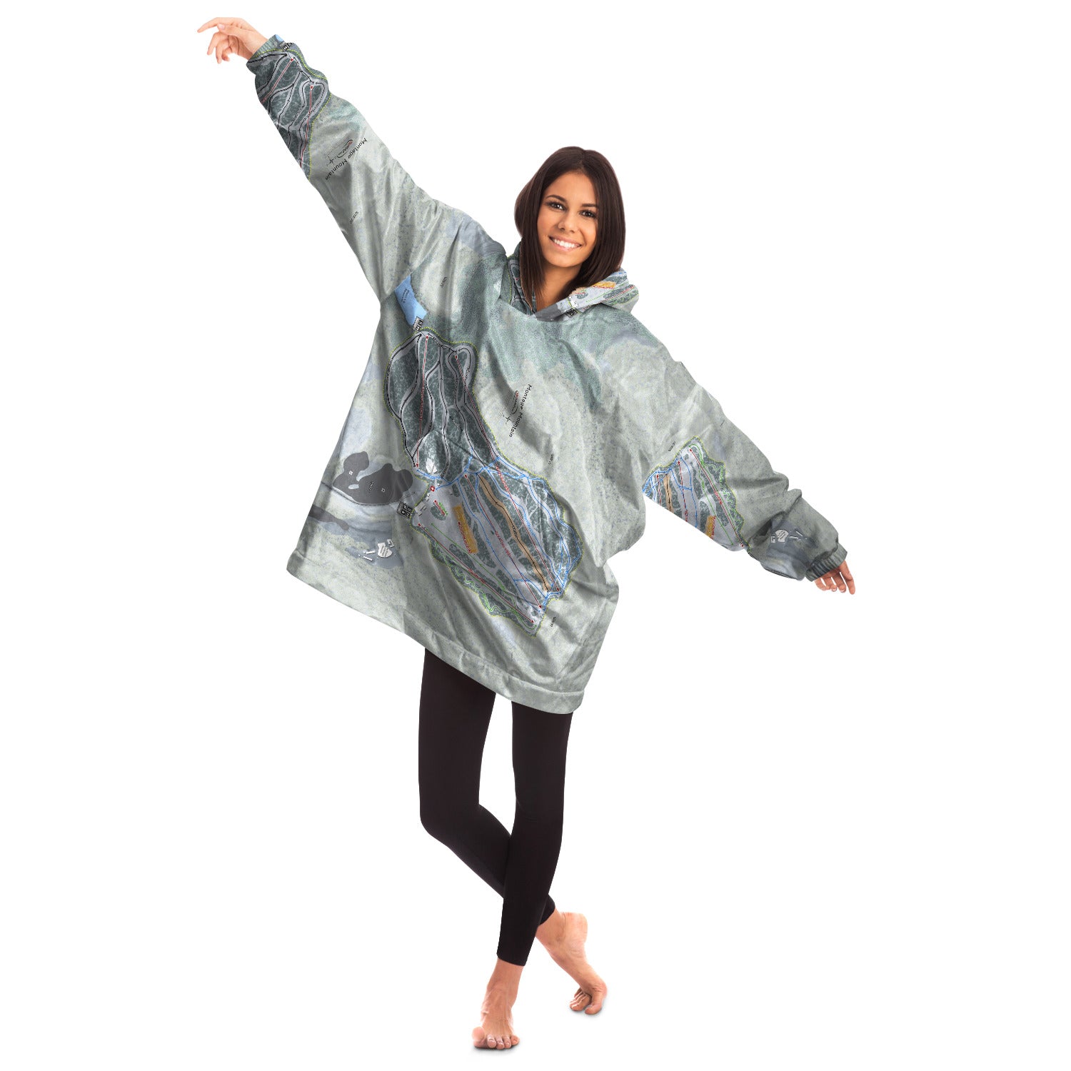 Montage Mountain, Pennsylvania Ski Trail Map Snug Hoodie