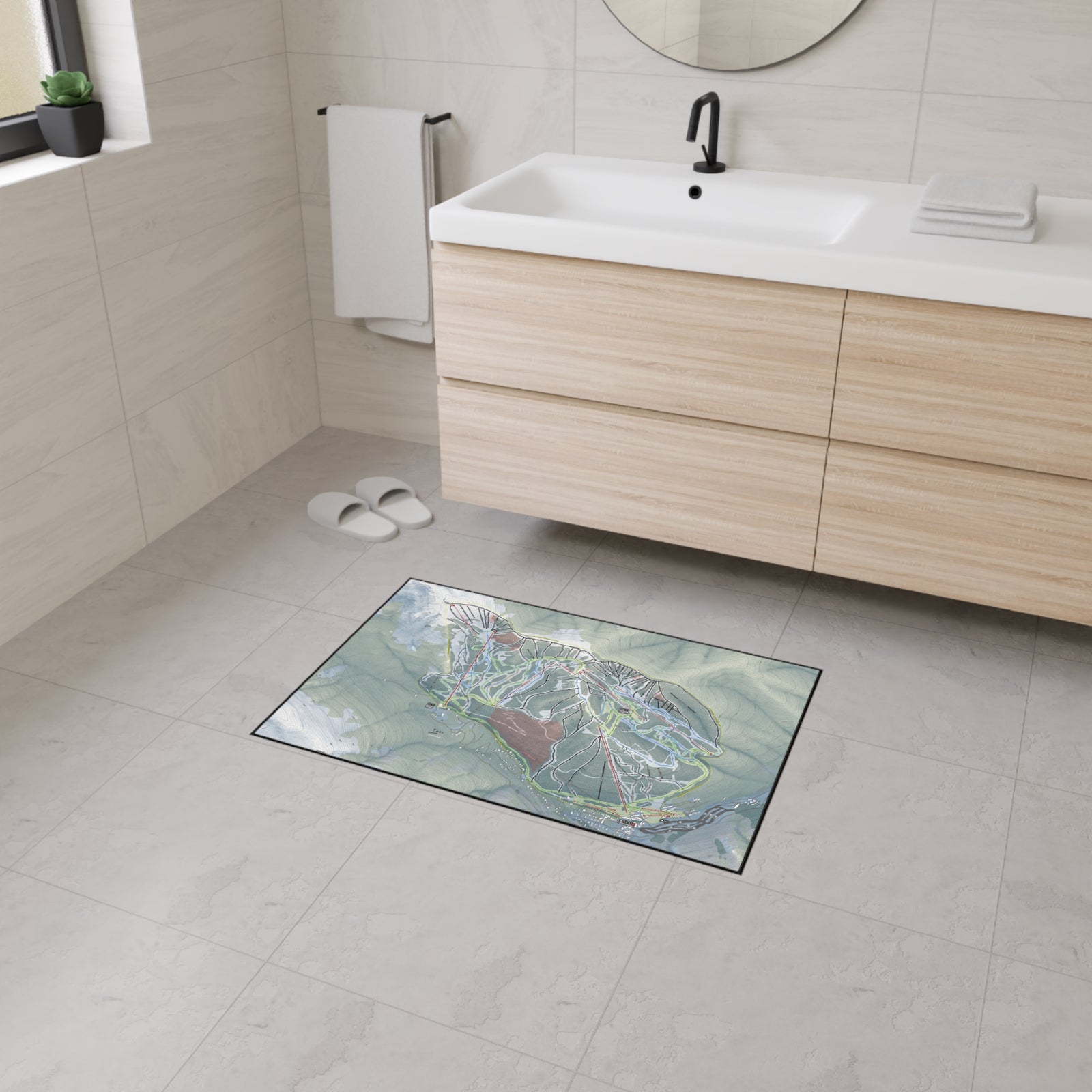 Taos, New Mexico Ski Resort Map Heavy Duty Floor Mat