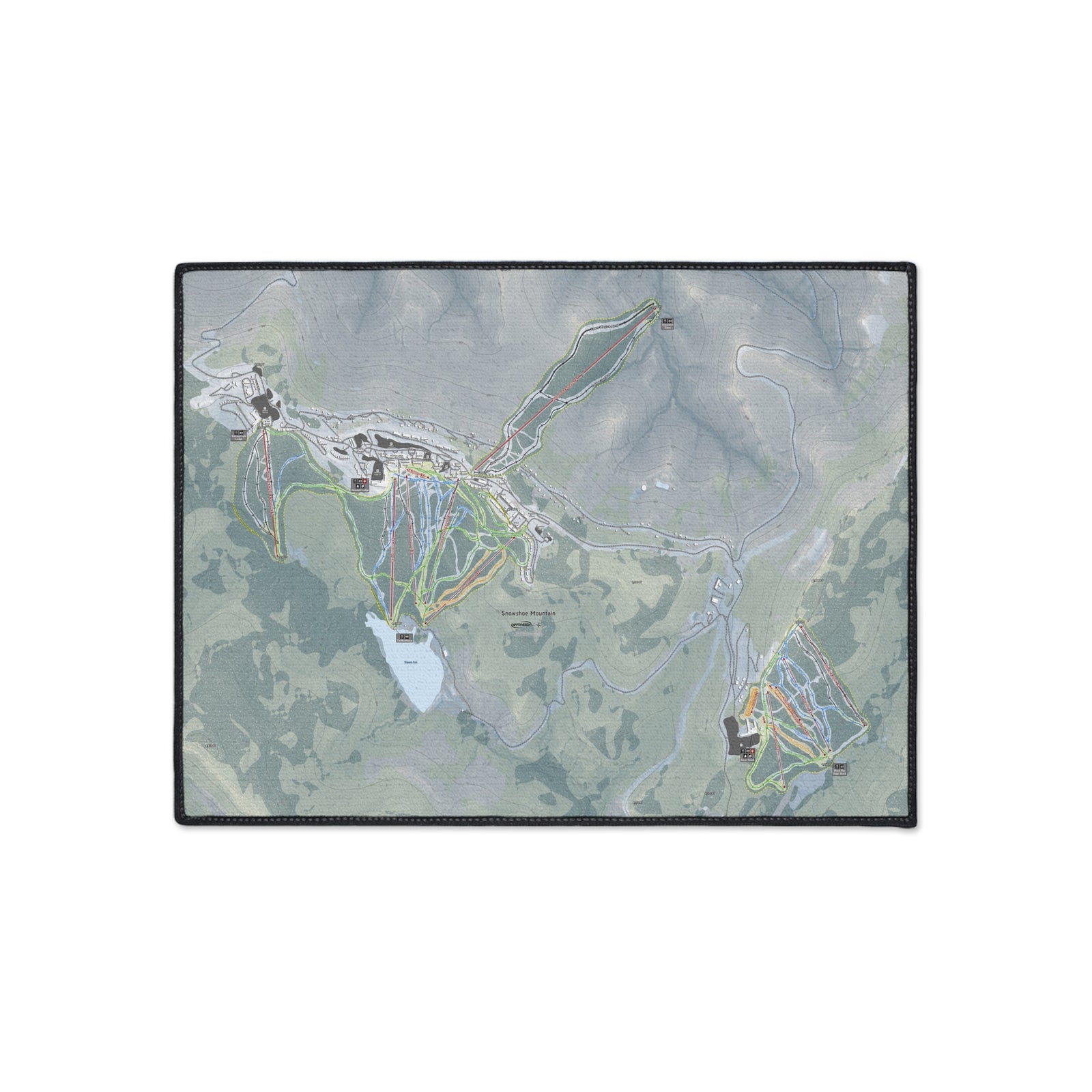 Snowshoe Mountain, West Virginia Ski Resort Map Heavy Duty Floor Mat
