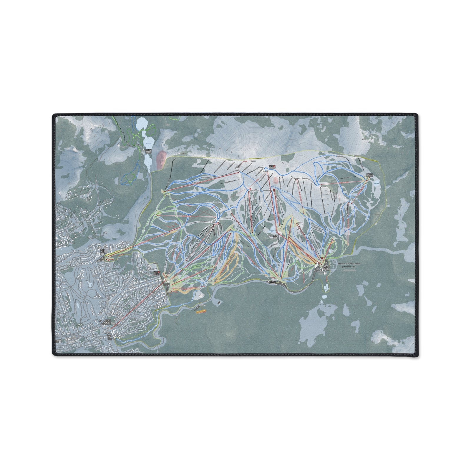 Mammoth Mountain, California Ski Resort Map Heavy Duty Floor Mat