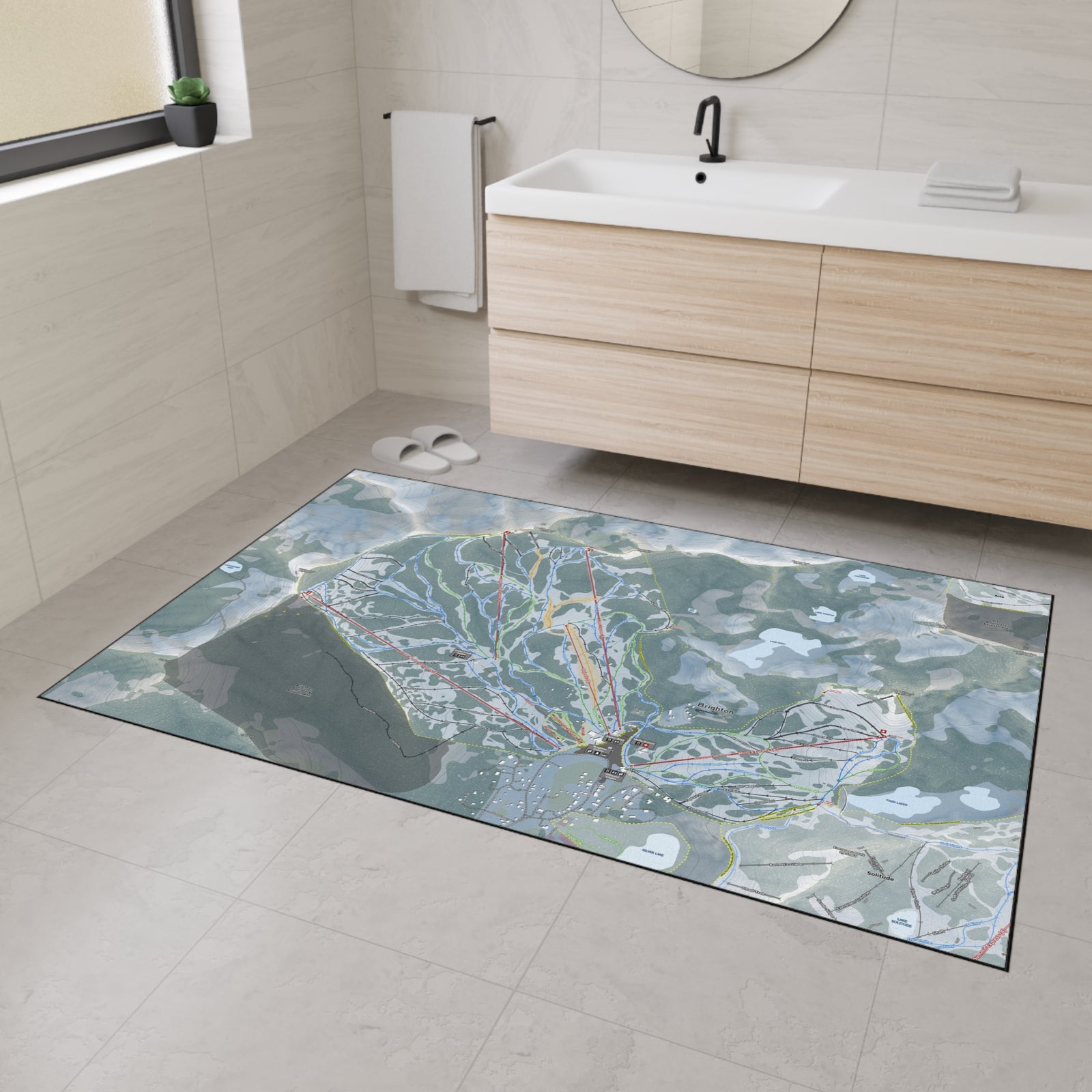Brighton, Utah Ski Resort Map Heavy Duty Floor Mat