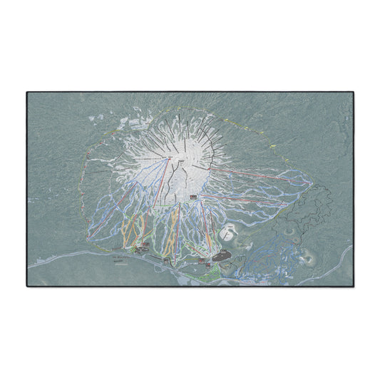Mt Bachelor, Oregon Ski Resort Map Heavy Duty Floor Mat