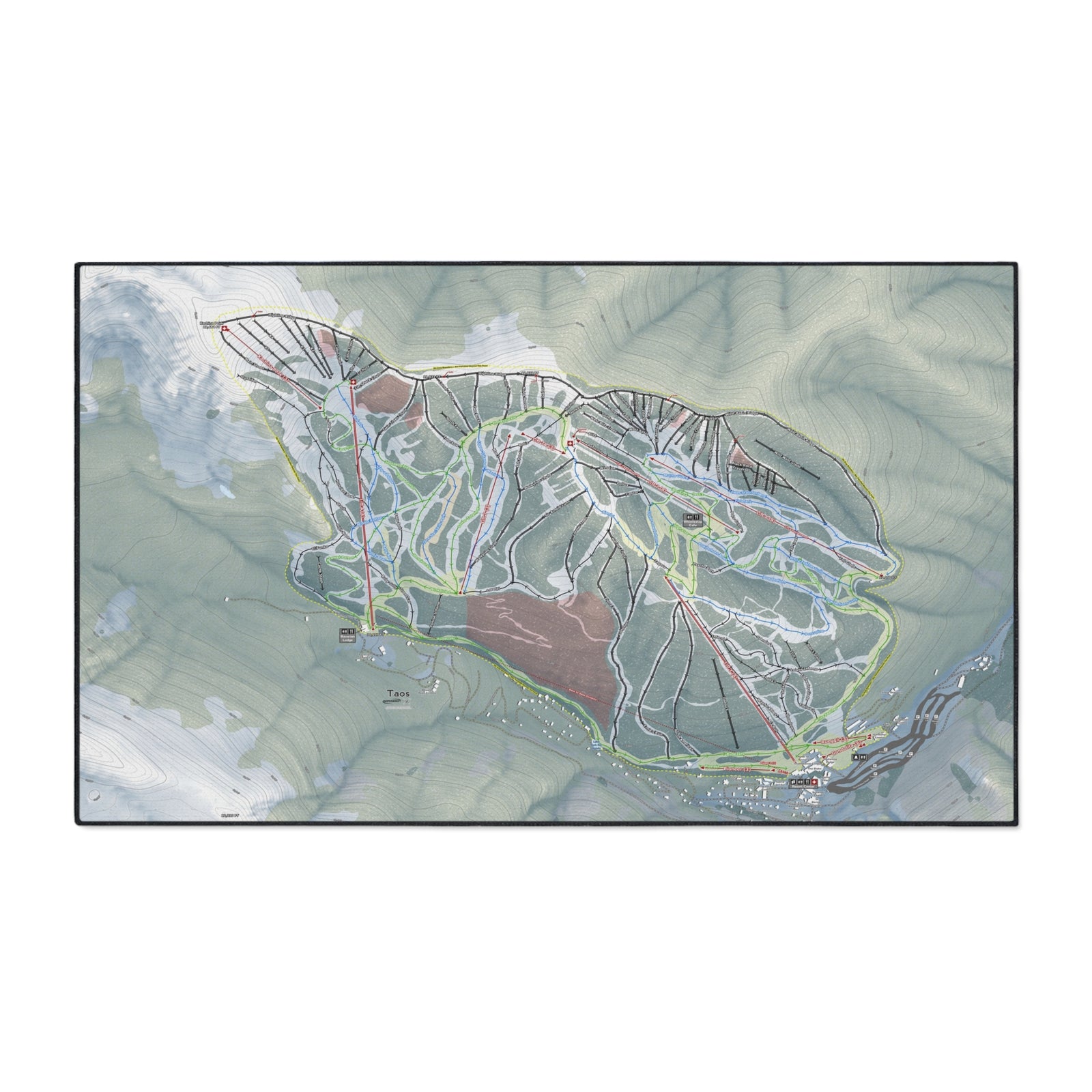 Taos, New Mexico Ski Resort Map Heavy Duty Floor Mat