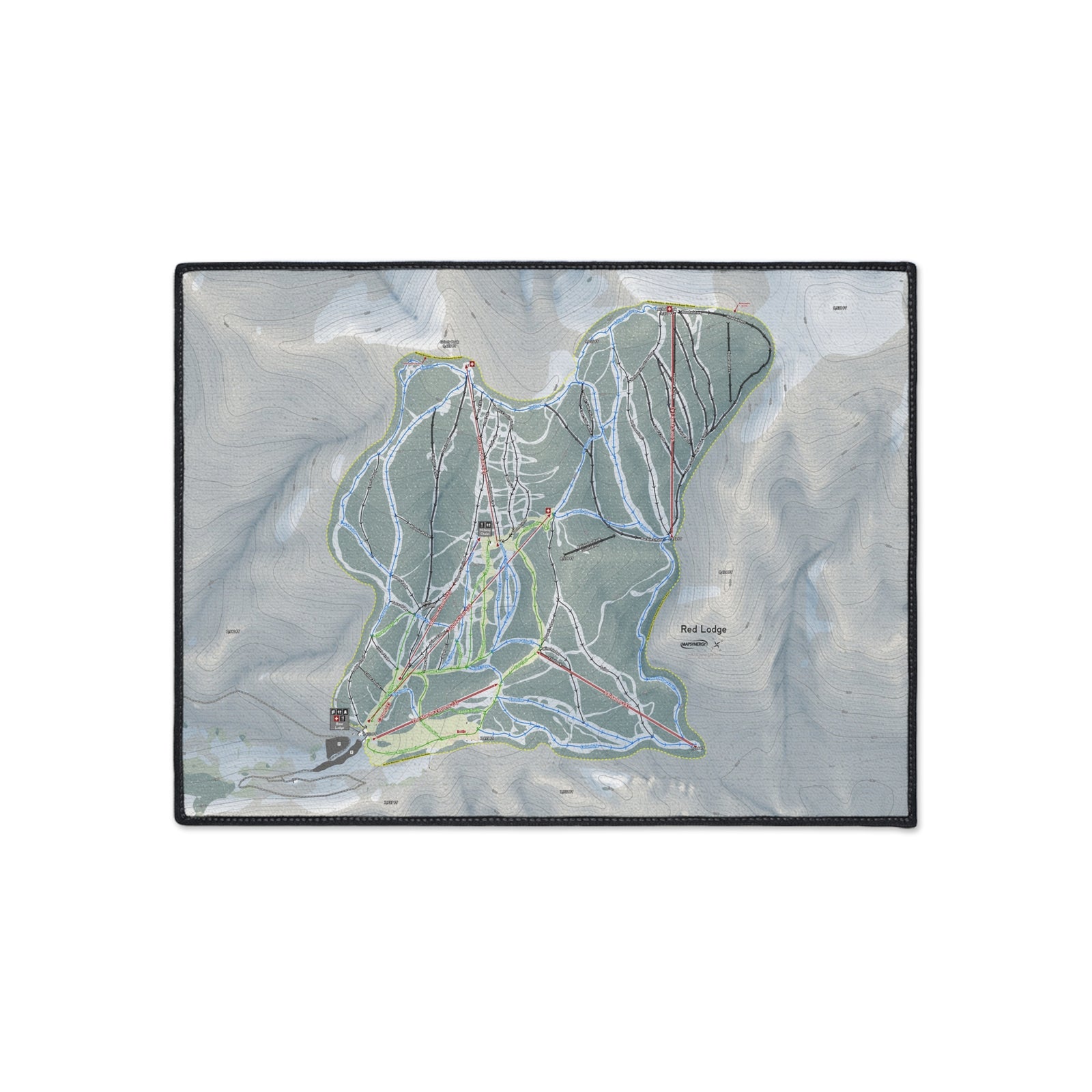 Red Lodge, Montana Ski Resort Map Heavy Duty Floor Mat