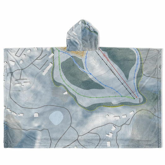 Shanty Creek Summit Mountain, Michigan Ski Resort Map Flannel Blanket Poncho