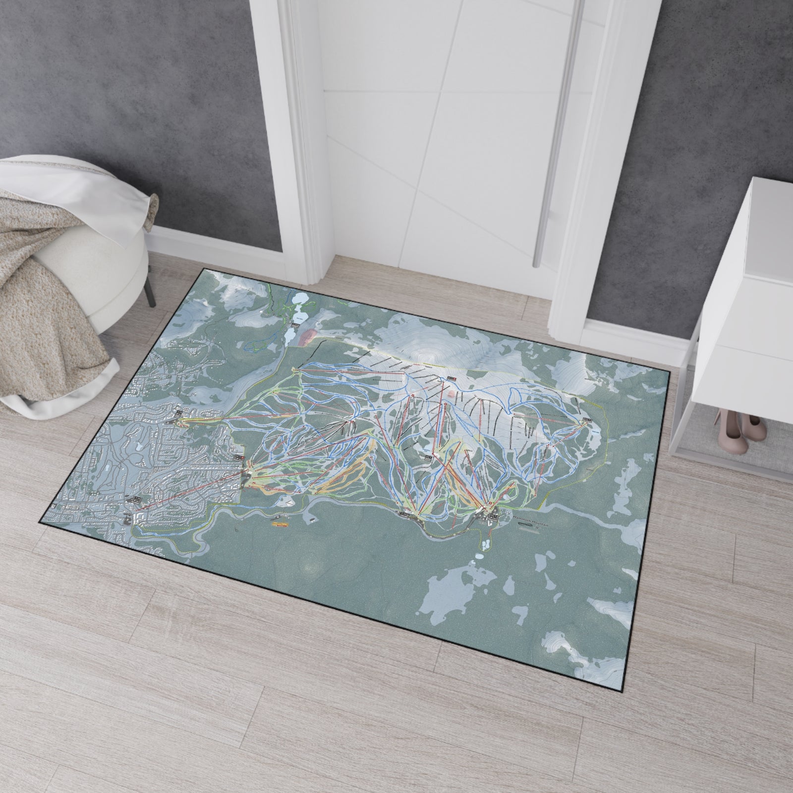 Mammoth Mountain, California Ski Resort Map Heavy Duty Floor Mat