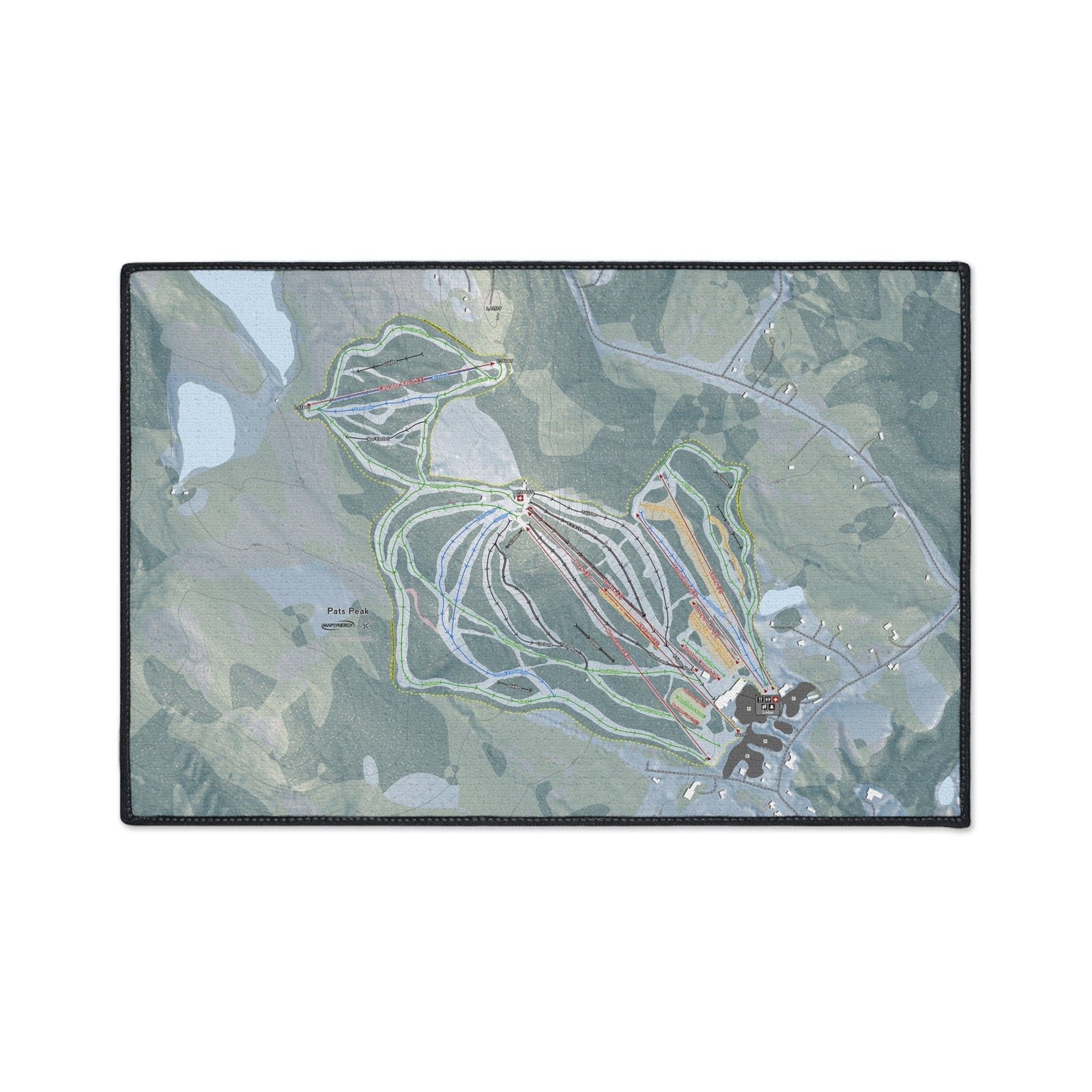 Pats Peak, New Hampshire Ski Resort Map Heavy Duty Floor Mat