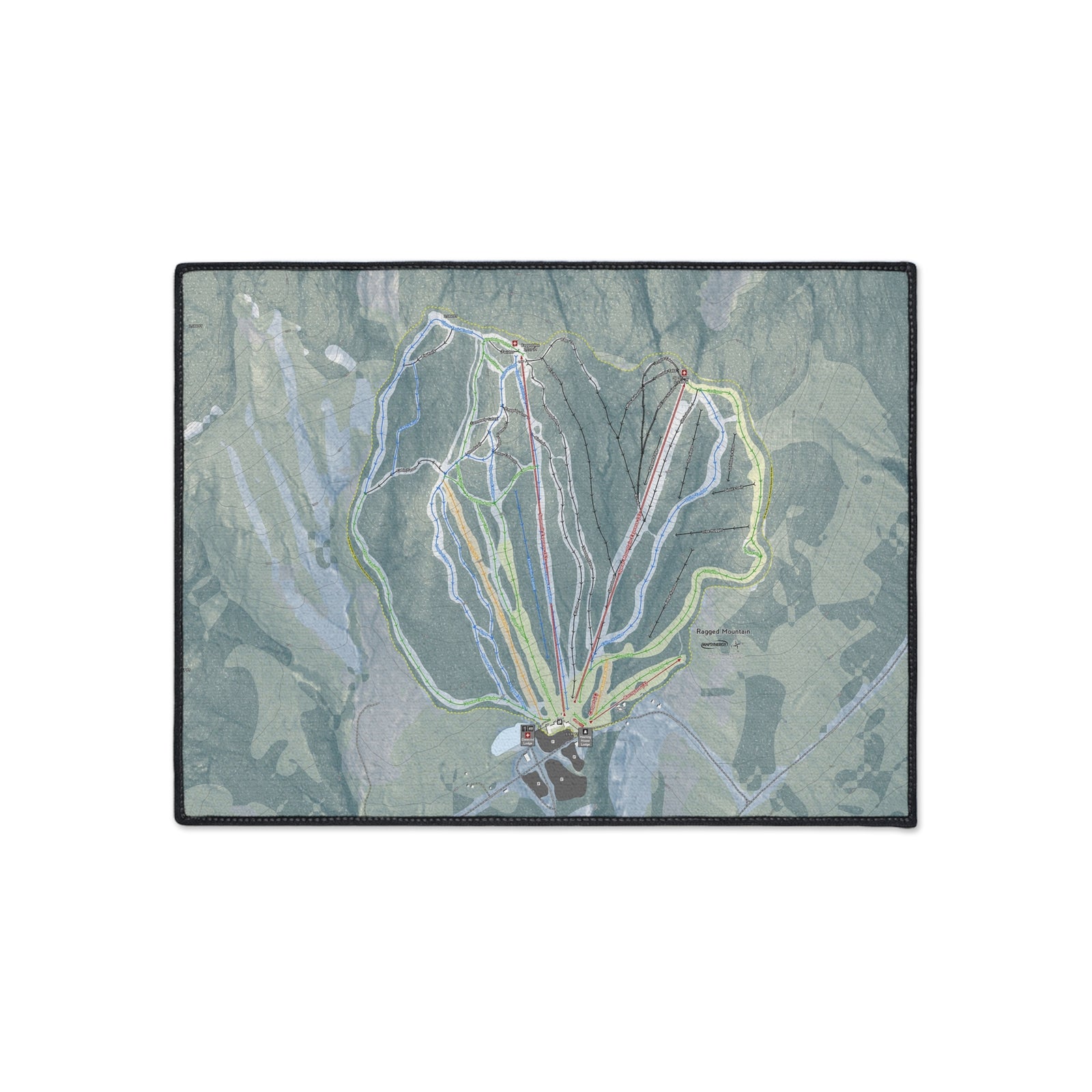 Ragged Mountain, New Hampshire Ski Resort Map Heavy Duty Floor Mat