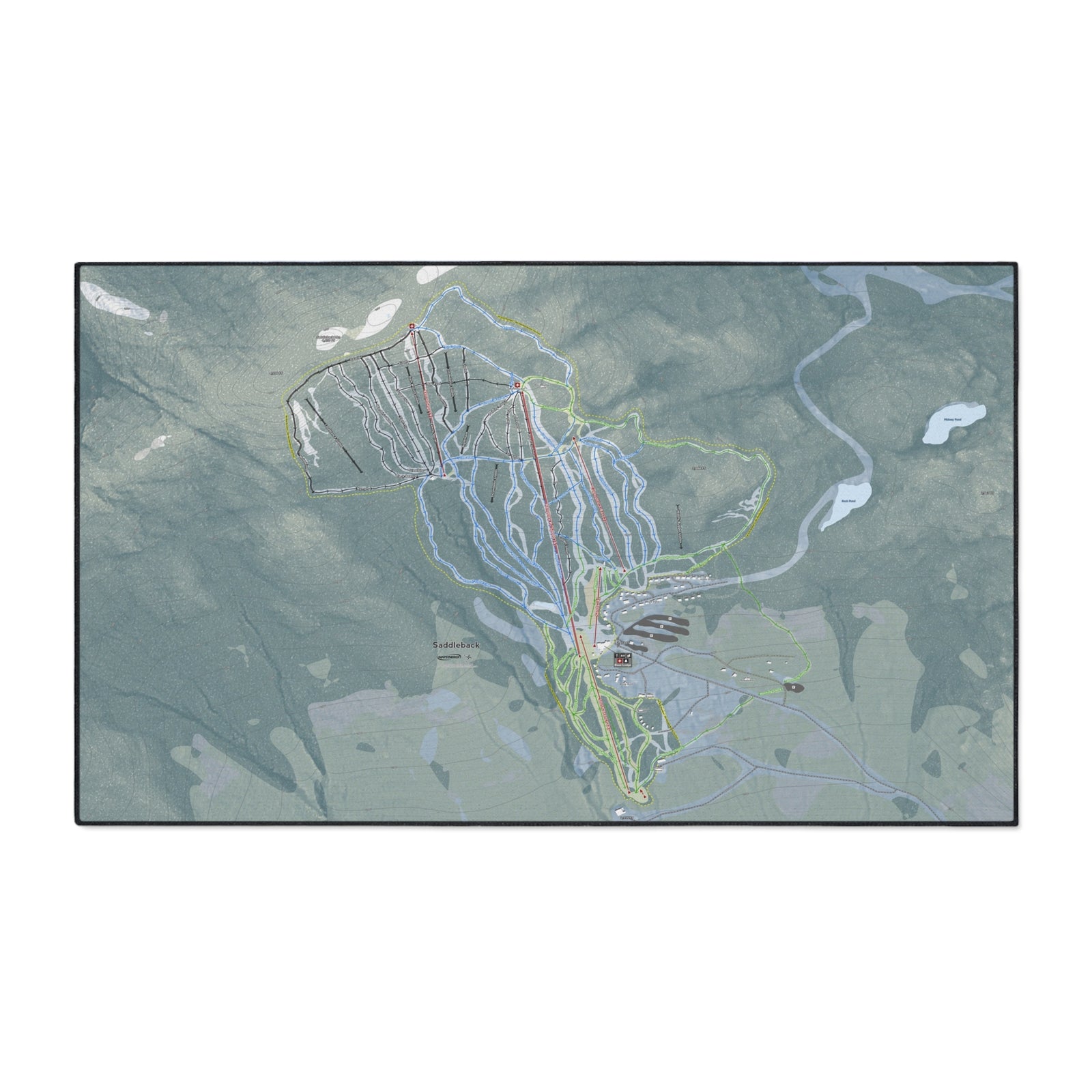 Saddleback Mountain, Maine Ski Resort Map Heavy Duty Floor Mat
