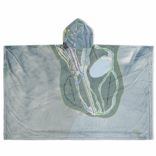 Woods Valley, New York Ski Resort Map Flannel Blanket Poncho