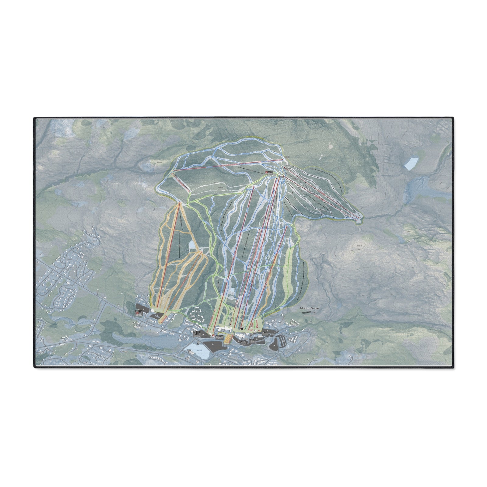 Mount Snow, Vermont Ski Resort Map Heavy Duty Floor Mat