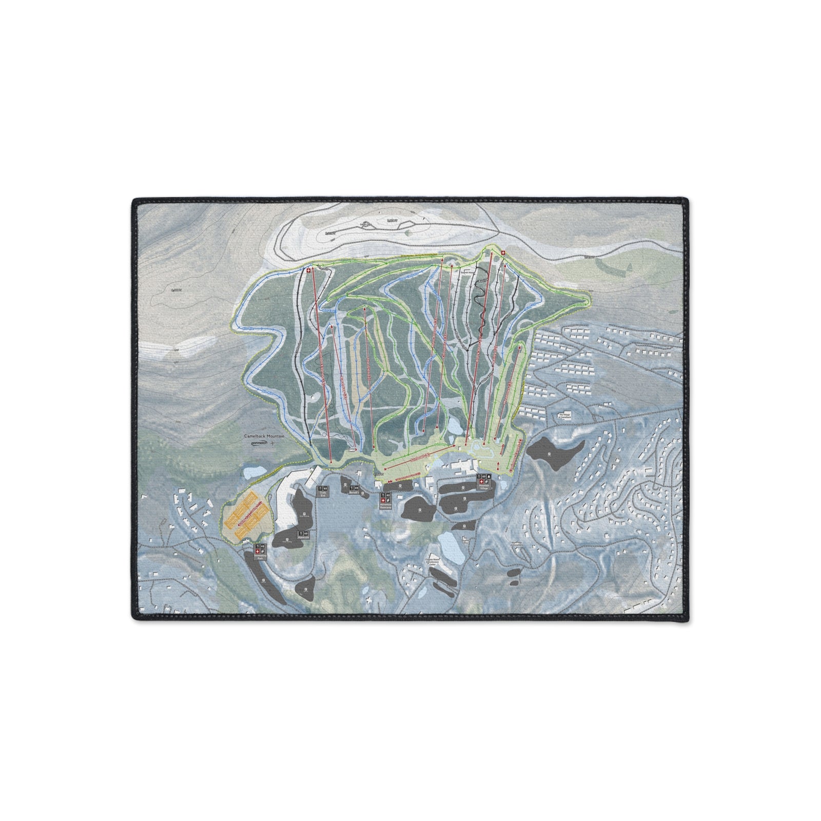 Camelback Mountain, Pennsylvania Ski Resort Map Heavy Duty Floor Mat