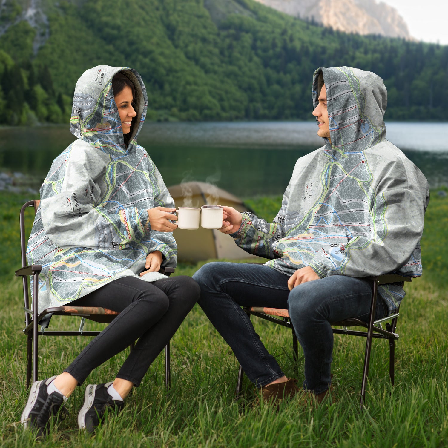 Jiminy Peak, Massachusetts Ski Trail Map Snug Hoodie