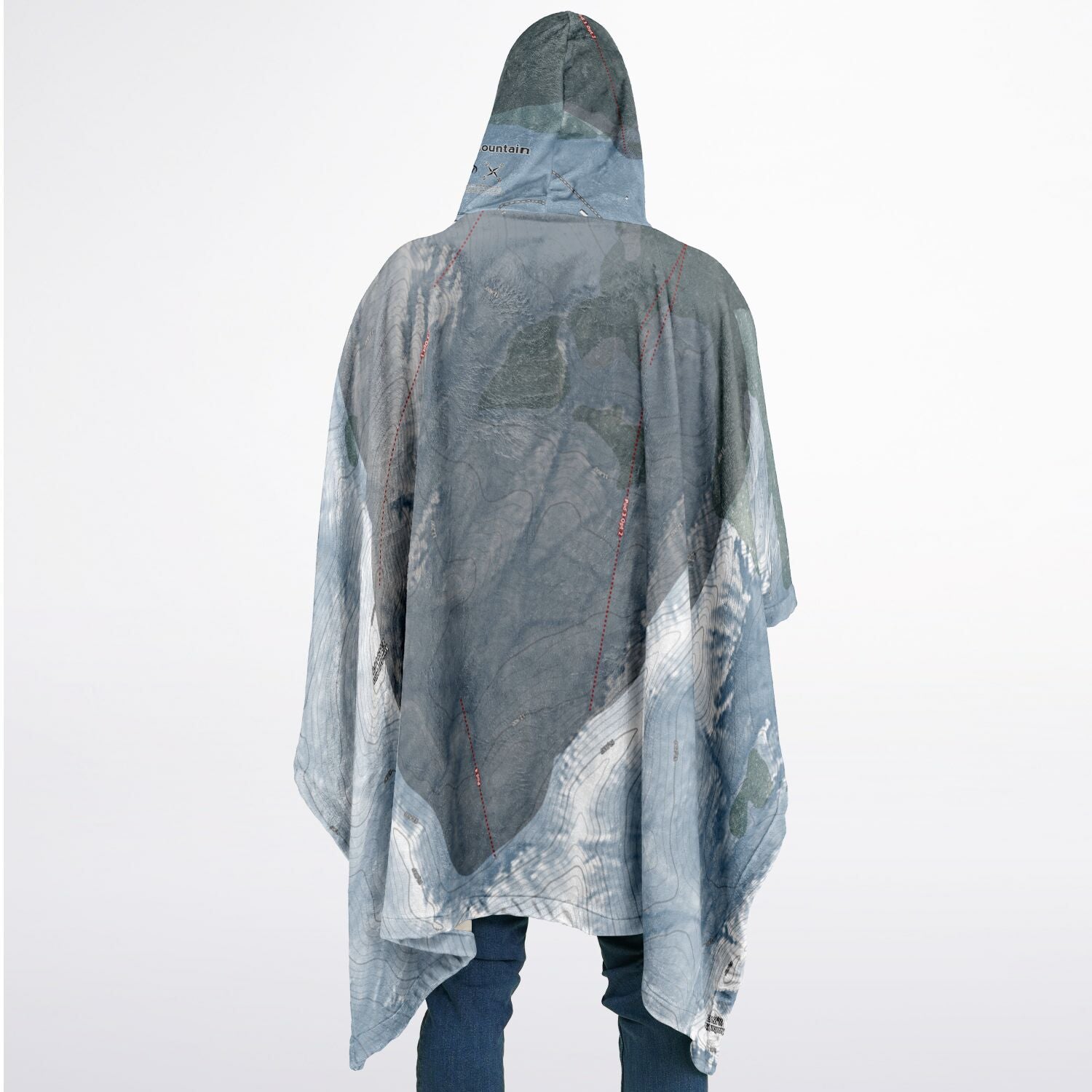 Kendall Mountain, Colorado Ski Resort Map Flannel Blanket Poncho