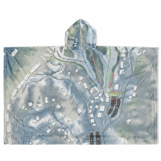 The Homestead, Michigan Ski Resort Map Flannel Blanket Poncho