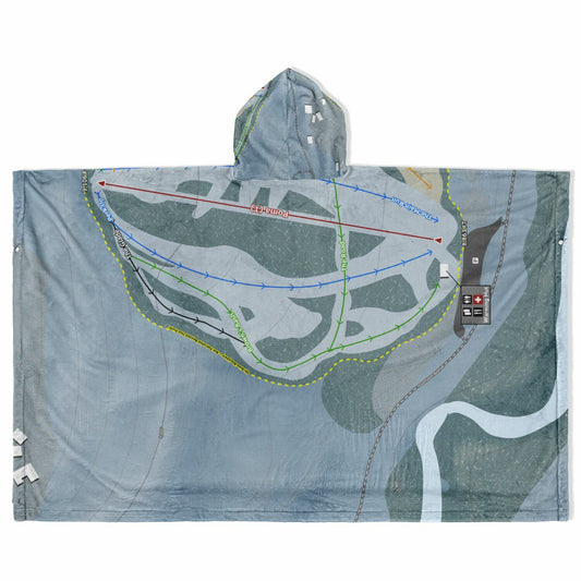 Lake City, Colorado Ski Resort Map Flannel Blanket Poncho