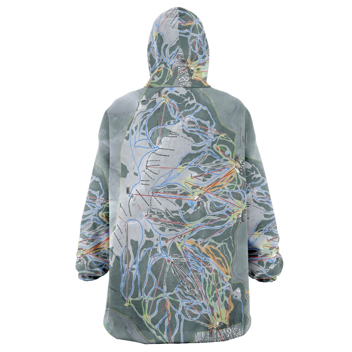 Mammoth Mountain, California Map Print Snug Hoodie