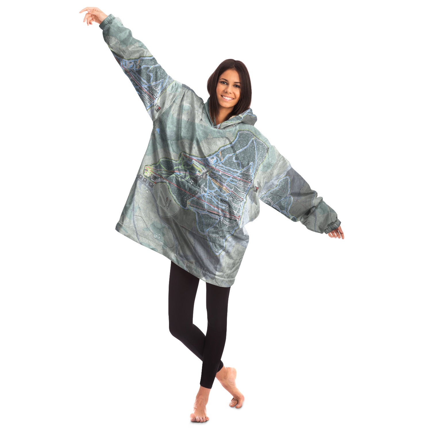 Belleayre, New York Ski Trail Map - Snug Hoodie