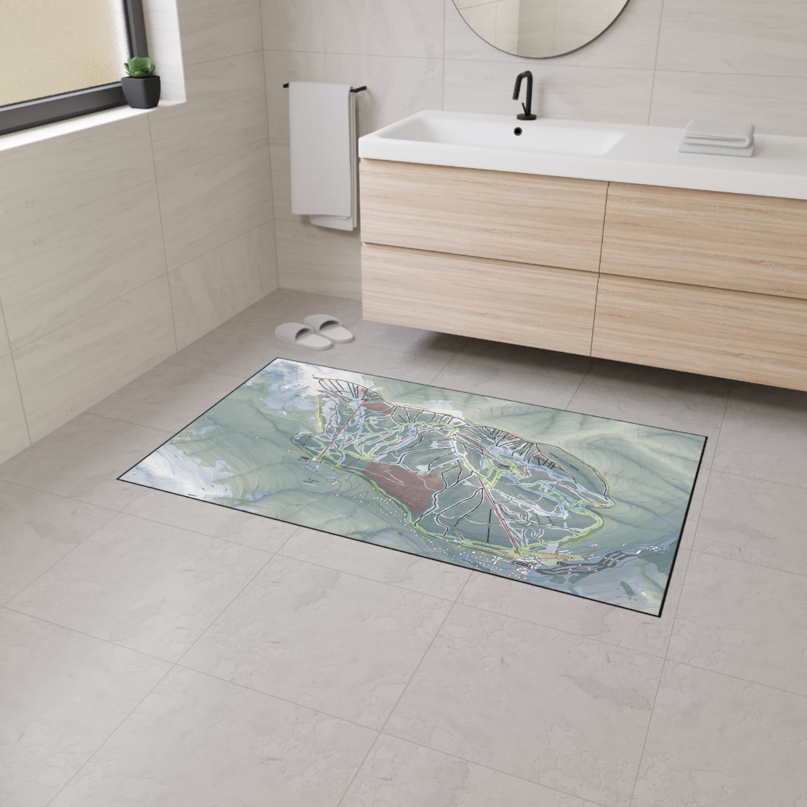 Taos, New Mexico Ski Resort Map Heavy Duty Floor Mat