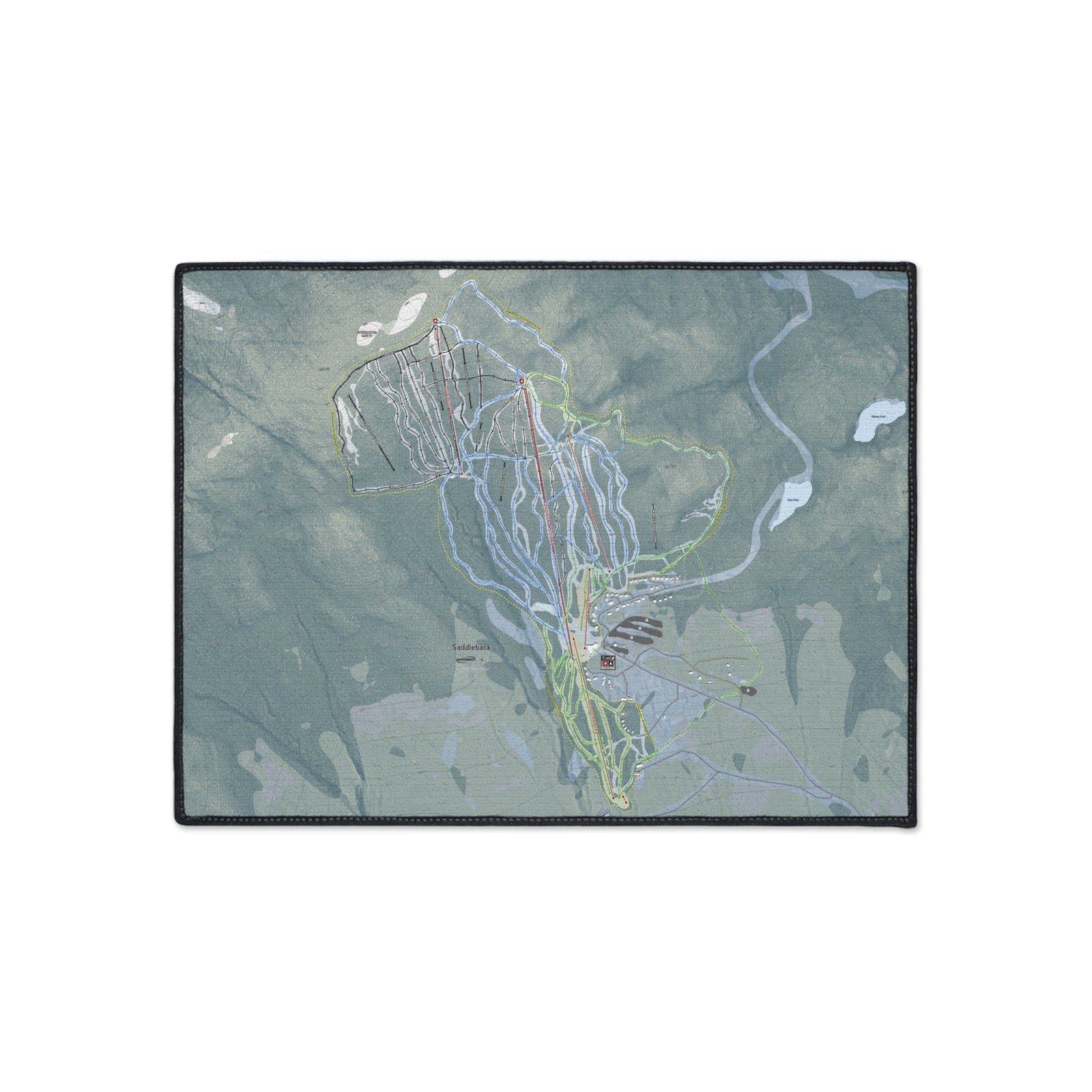 Saddleback Mountain, Maine Ski Resort Map Heavy Duty Floor Mat