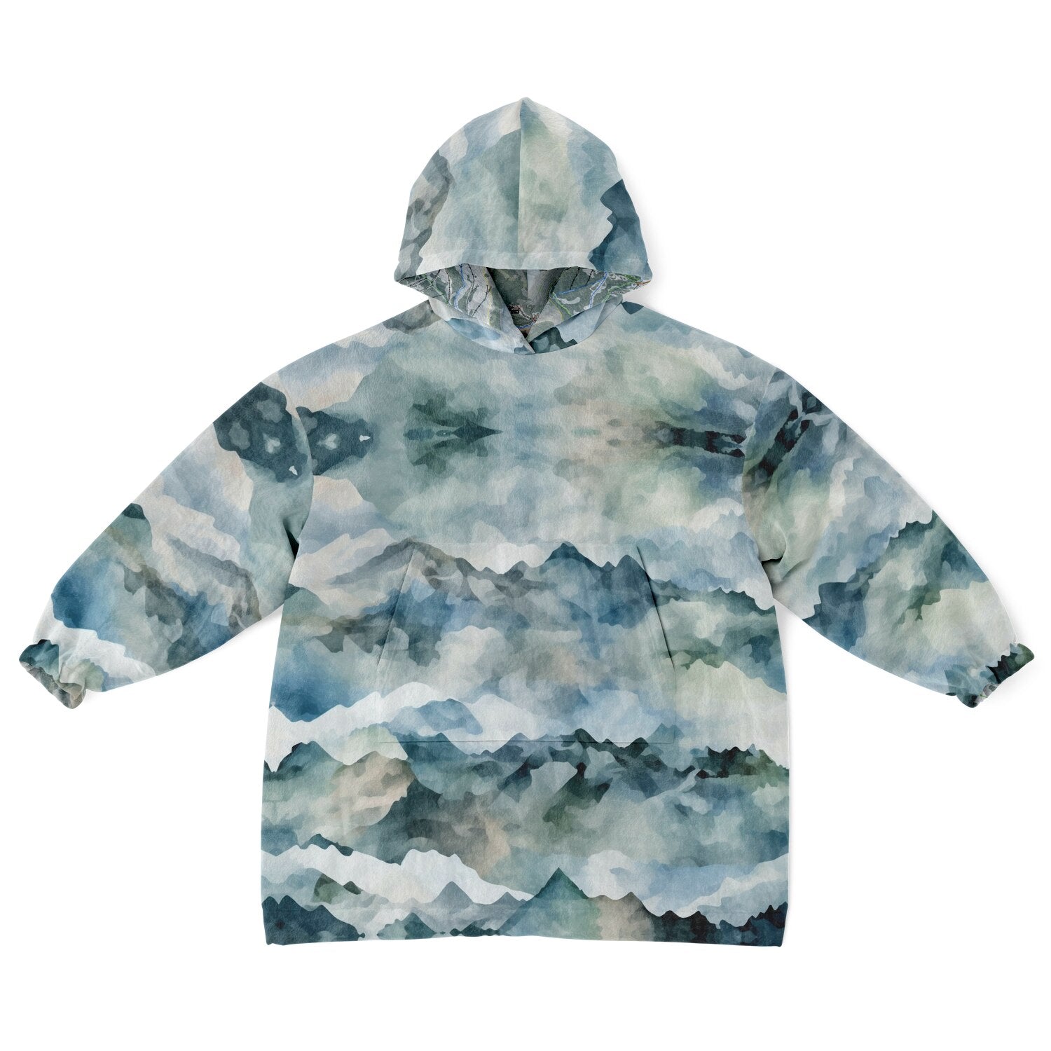 Powder Mountain, Utah Ski Resort Map Youth Reversible Snug Hoodie