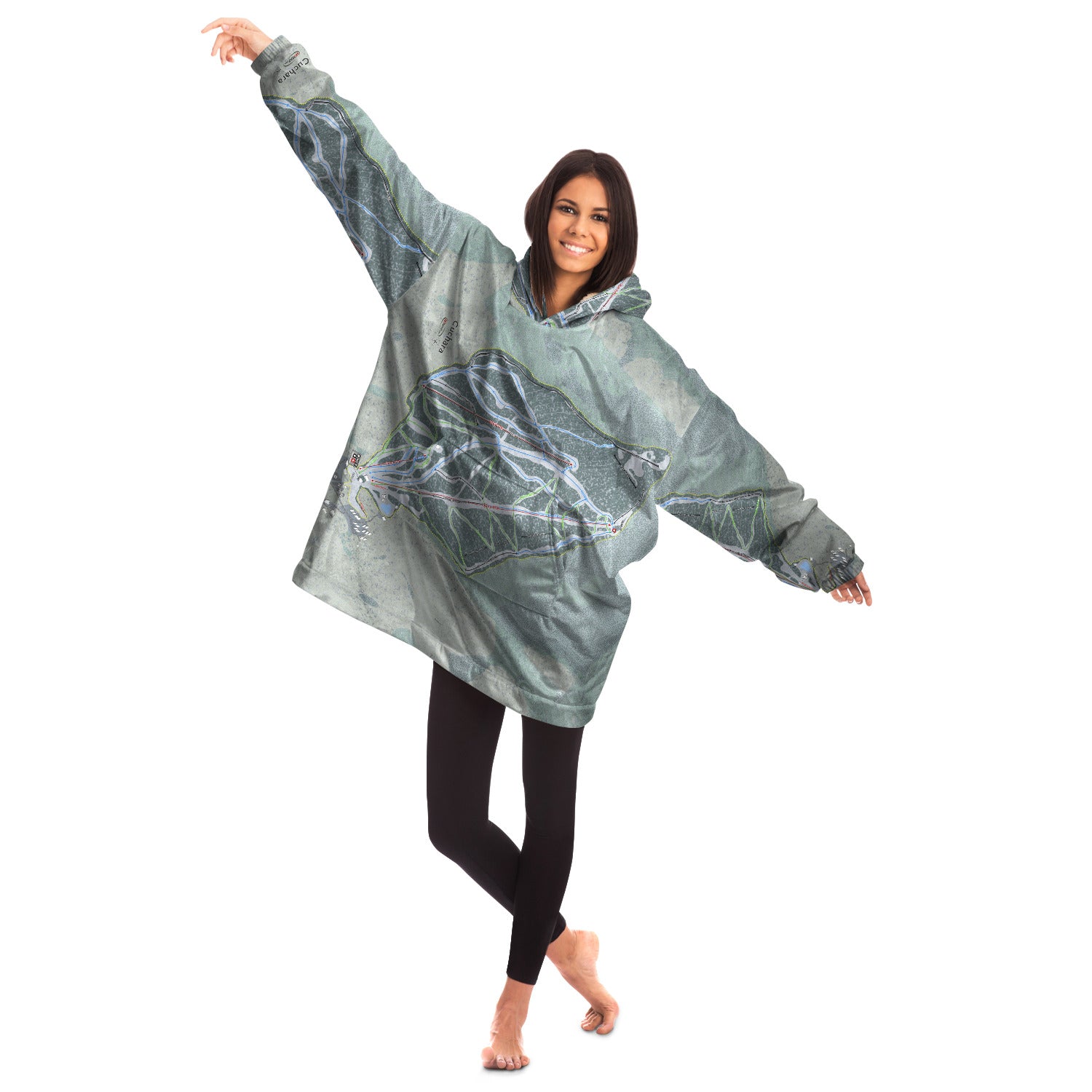 Cuchara, Colorado Ski Trail Map - Snug Hoodie