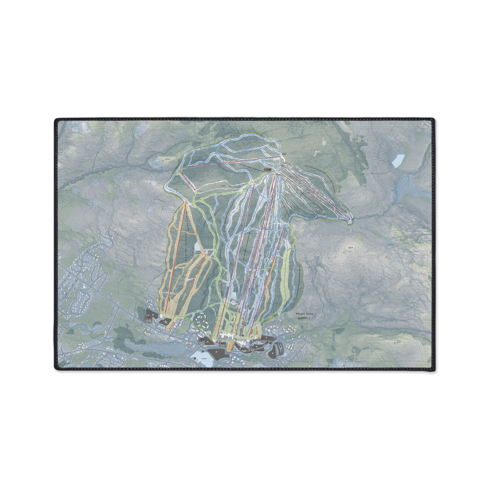 Mount Snow, Vermont Ski Resort Map Heavy Duty Floor Mat