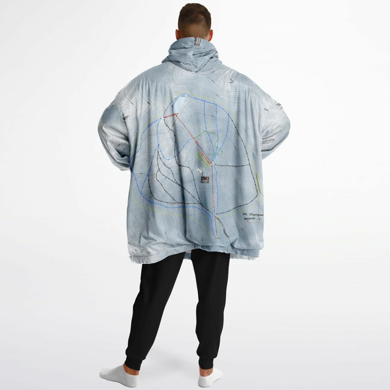 Mt Olympus, New Zealand Ski Trail Map - Snug Hoodie