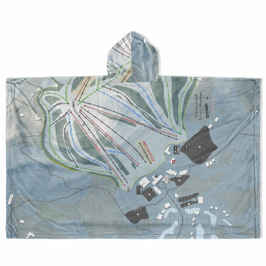 Shanty Creek Schuss Mountain, Michigan Ski Resort Map Flannel Blanket Poncho